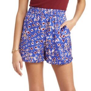 NWOT Open Edit pull on Satin Hight Waisted Printed Shorts Women Size XS